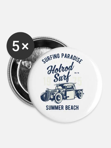 Auto Oldtimer - Buttons groß 56 mm (5er Pack) - Weiß