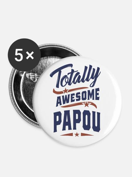 Absolut großartiger Papou - Buttons groß 56 mm (5er Pack) - Weiß