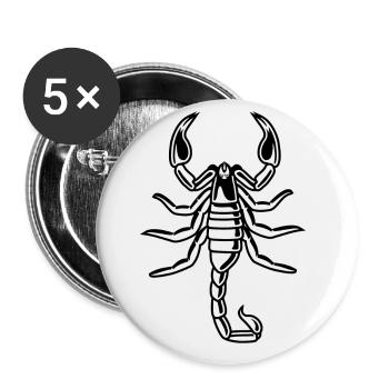 Scorpion - Lot de 5 grands badges (56 mm) - blanc - Devant