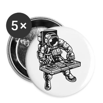 Astronaut DJ - Buttons large 2.2''/56 mm (5-pack) - white - Front