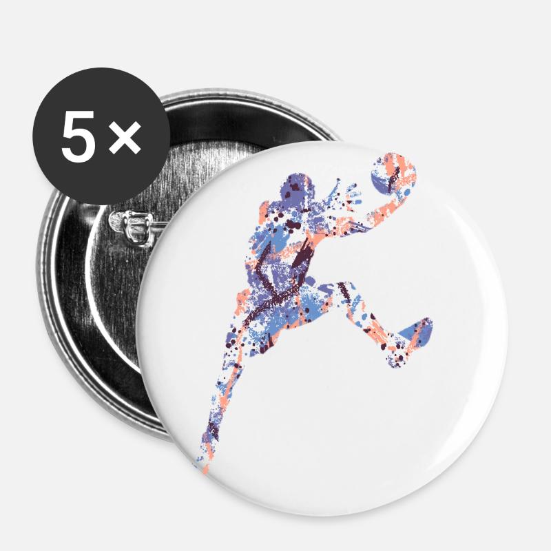 Basketball - Buttons large 2.2''/56 mm (5-pack) - white
