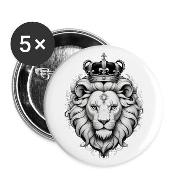 lion roi - Buttons groß 56 mm (5er Pack) - Weiß - Vorne