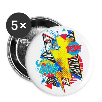 Blitz (Pop Art, BD) - Lot de 5 grands badges (56 mm) - blanc - Devant