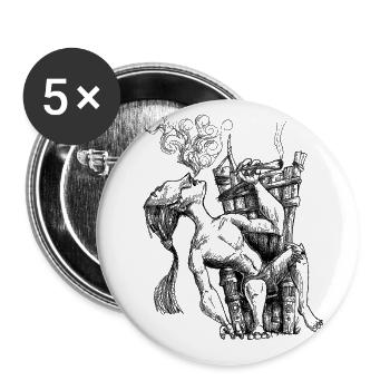highthrone - Buttons groß 56 mm (5er Pack) - Weiß - Vorne
