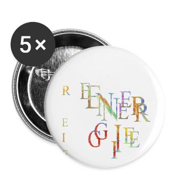 freie Energie Fridays for future bunt Frieden 1 - Buttons groß 56 mm (5er Pack) - Weiß - Vorne