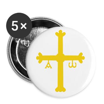 Victoria-Kreuz. Asturien - Buttons groß 56 mm (5er Pack) - Weiß - Vorne