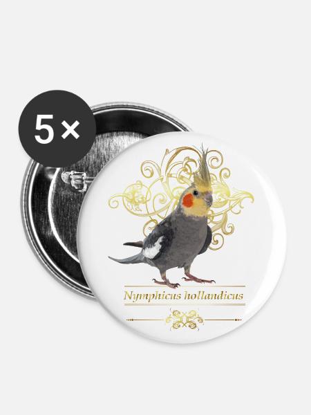 Nympha Kakadu - Buttons groß 56 mm (5er Pack) - Weiß