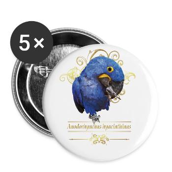 Hyacinth Macaw - Buttons large 2.2''/56 mm (5-pack) - white - Front