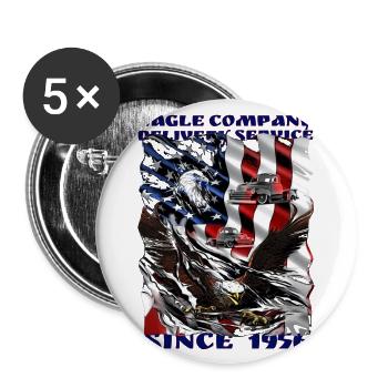 V8 Truck Driver Fournisseur Drapeau américain - Lot de 5 grands badges (56 mm) - blanc - Devant