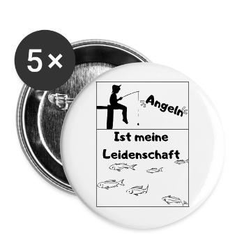 Angel Schriftzug Design - Buttons groß 56 mm (5er Pack) - Weiß - Vorne