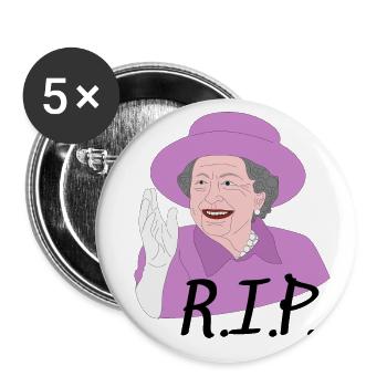 Elisabeth II Death RIP Design - Buttons large 2.2''/56 mm (5-pack) - white - Front