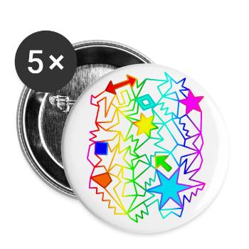 colorful stars arrows rainbow ornaments - Buttons large 2.2''/56 mm (5-pack) - white - Front