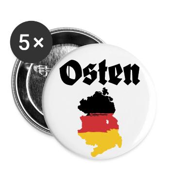 Osten DDR Ostdeutschland - Buttons groß 56 mm (5er Pack) - Weiß - Vorne