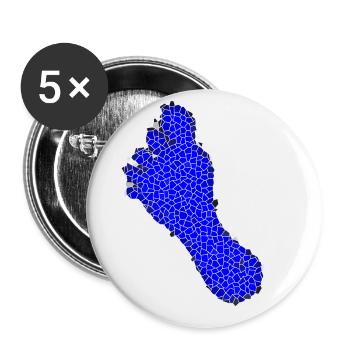 Mosaïque des pieds bleus - Lot de 5 grands badges (56 mm) - blanc - Devant
