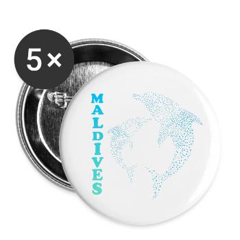 Malediven Delfine Maldives Dolphins - Buttons large 2.2''/56 mm (5-pack) - white - Front