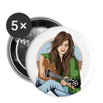 Ma musique - Lot de 5 grands badges (56 mm) - blanc - Devant