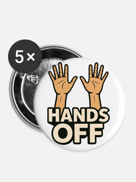 Hands off - Buttons groß 56 mm (5er Pack) - Weiß