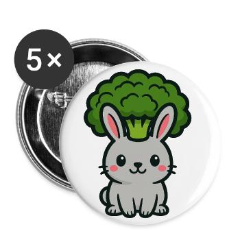 Frère-Lapin - Lot de 5 grands badges (56 mm) - blanc - Devant
