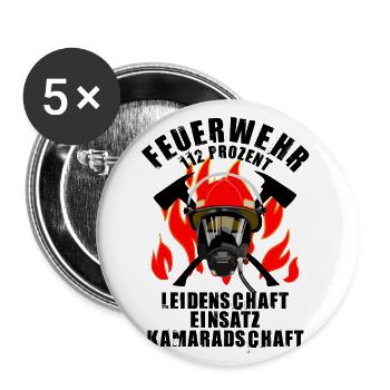 Fire Department 112 percent - Buttons large 2.2''/56 mm (5-pack) - white - Front