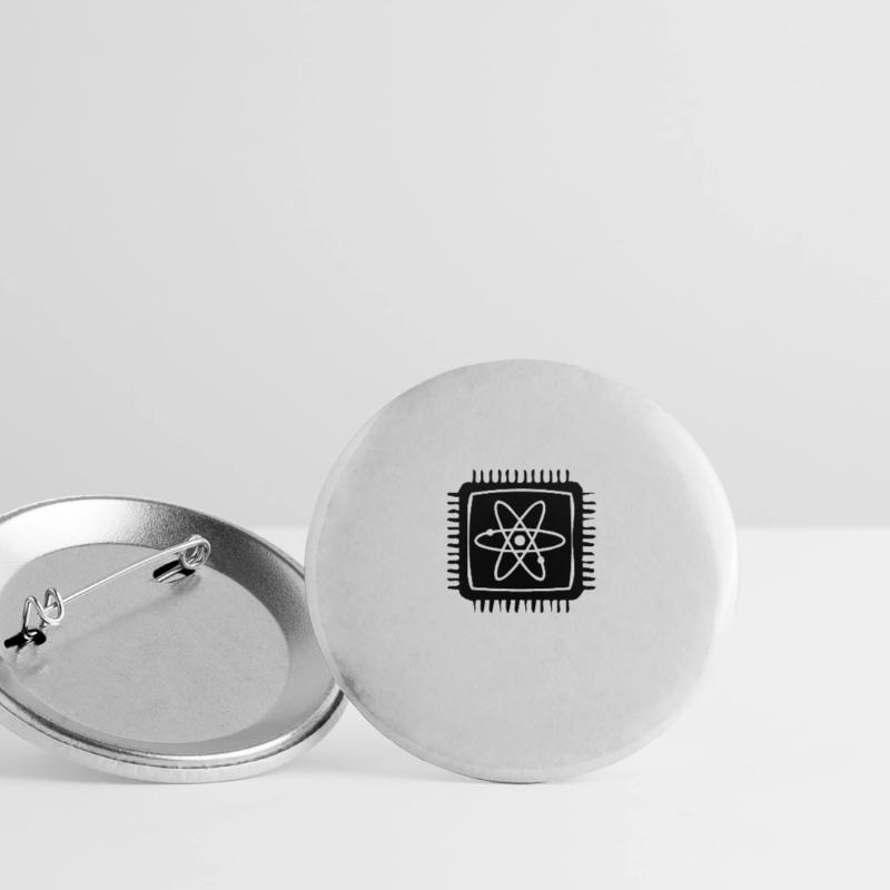 Quantencomputer Quanten Computer Physik Atom Chip Buttons groß 56 mm (5er Pack)