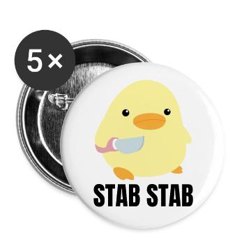 Rod duck with knife meme chick goose gift idea - Buttons large 2.2''/56 mm (5-pack) - white - Front