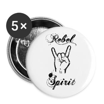 Rebel Spirit Rebel saying French fork gift - Buttons large 2.2''/56 mm (5-pack) - white - Front