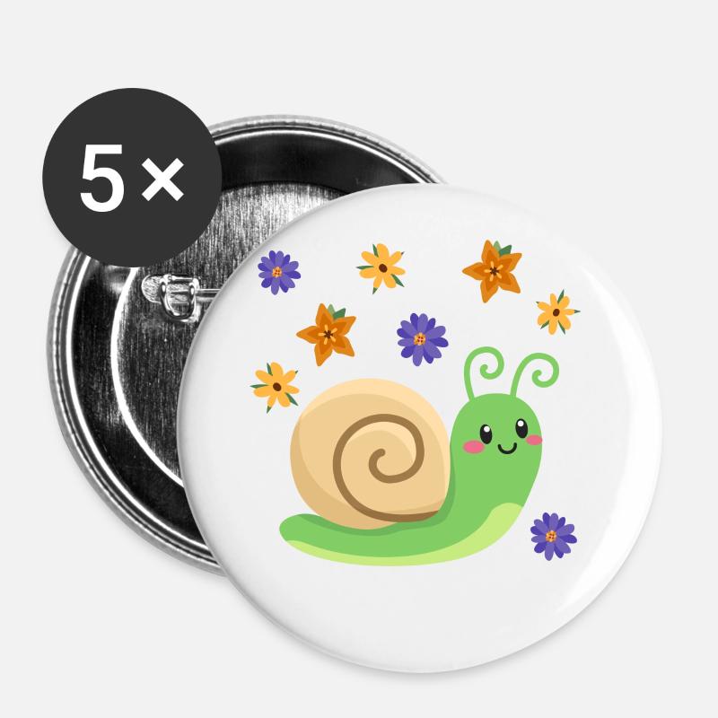 snail - Buttons large 2.2''/56 mm (5-pack) - white