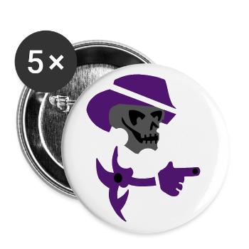 Totenkopf Skull Schädel Gangster - Buttons large 2.2''/56 mm (5-pack) - white - Front