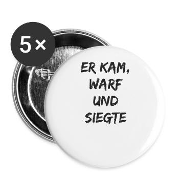 Boule - Er kam warf und siegte - Buttons groß 56 mm (5er Pack) - Weiß - Vorne