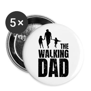 Le père qui marche Meilleur père dans le titre mondial Humour - Lot de 5 grands badges (56 mm) - blanc - Devant
