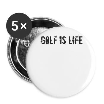 Golf - Le golf, c’est la vie - Lot de 5 grands badges (56 mm) - blanc - Devant