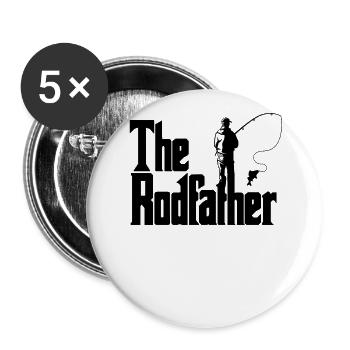 The Rodfather Fishing Angler Gift Fishing Rod - Buttons large 2.2''/56 mm (5-pack) - white - Front