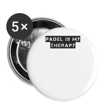Padel Tennis - Le padel est ma thérapie - Lot de 5 grands badges (56 mm) - blanc - Devant