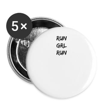 Running - run grl run - Lot de 5 grands badges (56 mm) - blanc - Devant