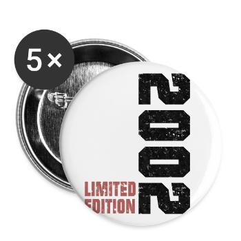 Geboren 2002 Geburtstag Limitierte Edition - Buttons groß 56 mm (5er Pack) - Weiß - Vorne