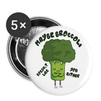 Lustige vegane Grafik - Buttons groß 56 mm (5er Pack) - Weiß - Vorne