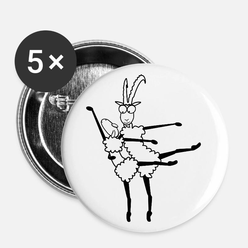 Funny Dancing Couple Ballet - Buttons large 2.2''/56 mm (5-pack) - white