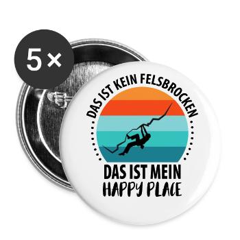 Vintage Bouldern Boulderer Klettern Kletterer - Buttons groß 56 mm (5er Pack) - Weiß - Vorne