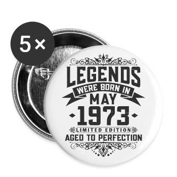 Les légendes sont nées en mai 1973 - Lot de 5 grands badges (56 mm) - blanc - Devant