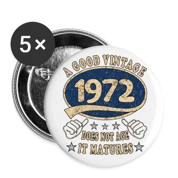 51ème anniversaire 1972 '51 Bon Millésime - Lot de 5 grands badges (56 mm) - blanc - Devant