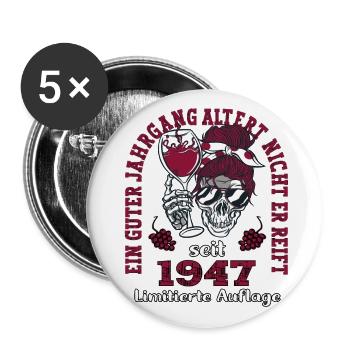 76. Geburtstag 1947 76er Guter Jahrgang - Buttons groß 56 mm (5er Pack) - Weiß - Vorne