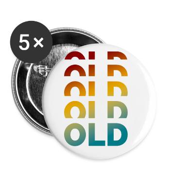 Vintage-Humor der alten Schule, den Großeltern lieben - Buttons groß 56 mm (5er Pack) - Weiß - Vorne
