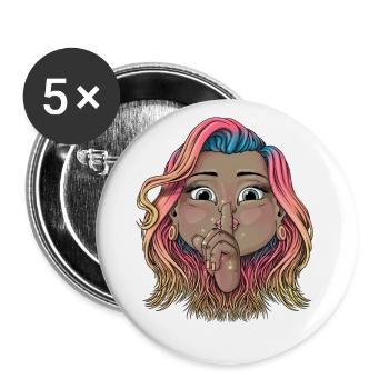 Shhh! - Buttons large 2.2''/56 mm (5-pack) - white - Front