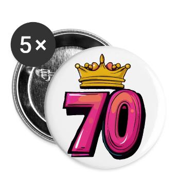 70 Number Crown - Buttons large 2.2''/56 mm (5-pack) - white - Front