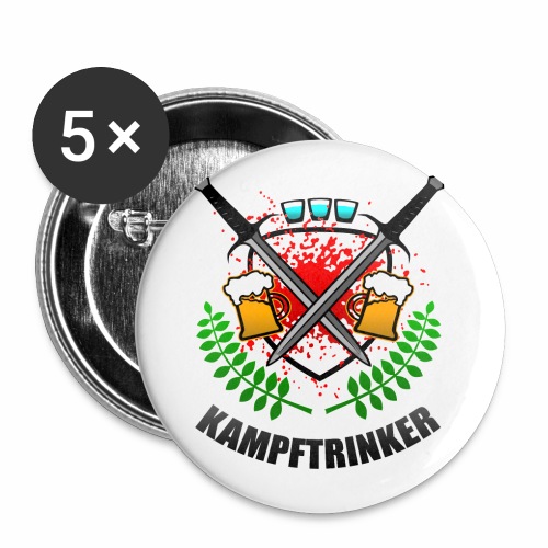 Kampftrinker Sauftour Team Bier Schnaps - Buttons groß 56 mm (5er Pack)
