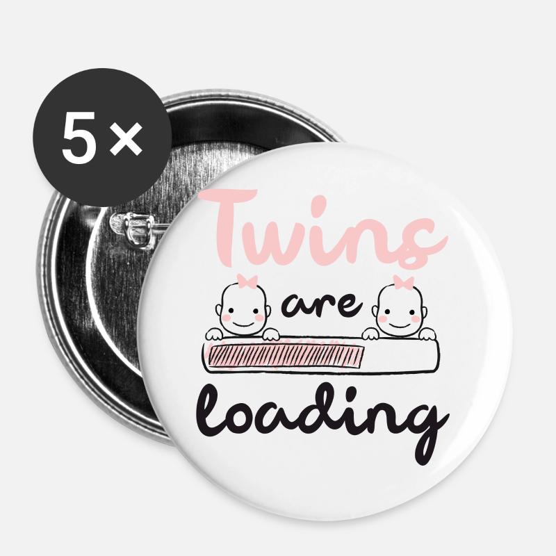 Twins - Buttons large 2.2''/56 mm (5-pack) - white