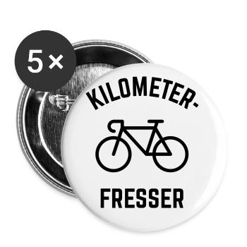 Kilometerfresser (Rennrad Fahren / Radrennen) - Buttons groß 56 mm (5er Pack) - Weiß - Vorne