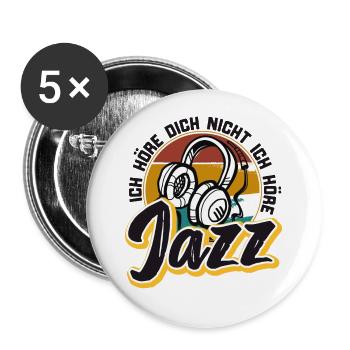 Saying jazz fan - Buttons large 2.2''/56 mm (5-pack) - white - Front