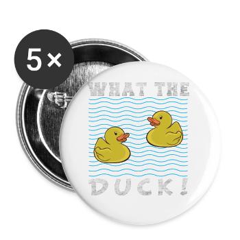 Qu'est-ce que le canard - Lot de 5 grands badges (56 mm) - blanc - Devant