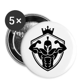 crête de muscles casque spartiate - Lot de 5 grands badges (56 mm) - blanc - Devant